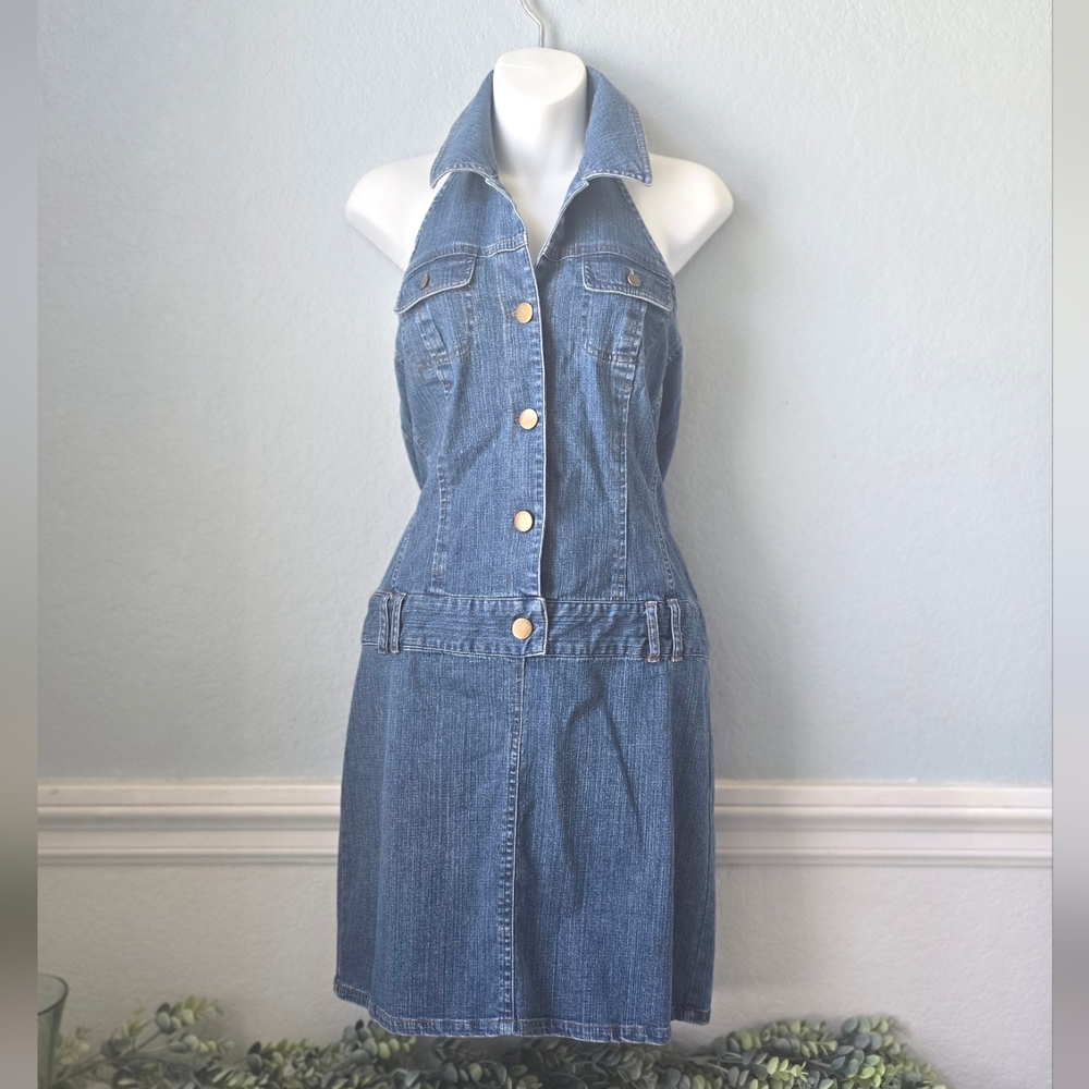 Metrostyle Blue Denim Midi Dress